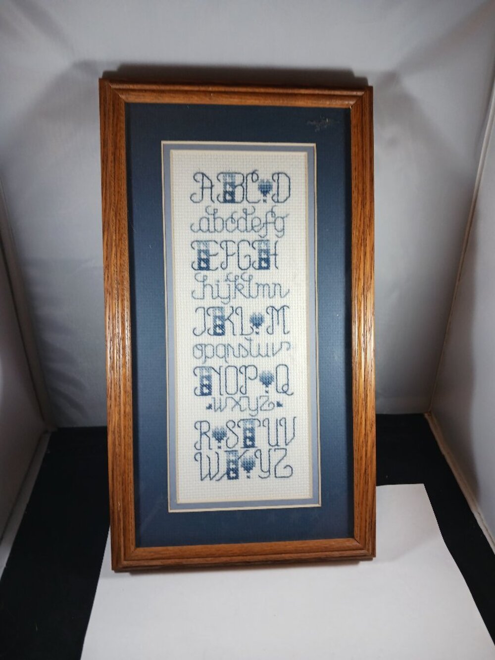 Vintage Needlepoint Framed Hand Stitch Embroidery Art Wall Decor